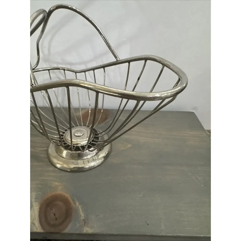 VINTAGE SILVER PLATED WIRE WINE BOTTLE CADDY